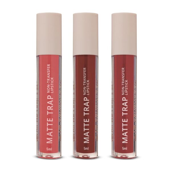 Hilary Rhoda Matte Trap Liquid Lipstick | Non-Transfer & Waterproof Lipstick | 8-Hour Long Stay | Non-Drying Formula | 5ml (Matte Trap Nude Trio) - Fast Shipping to USA & Canada