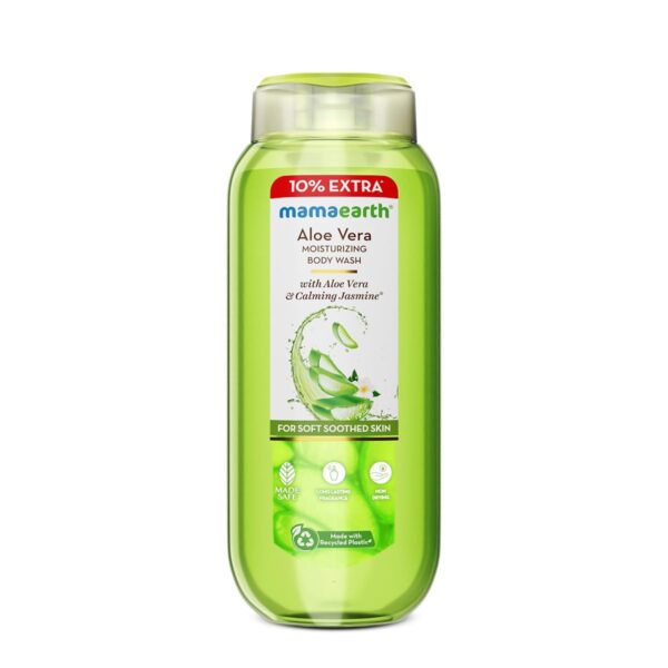 Mamaearth Aloe Vera Moisturizing Body Wash with Aloe Vera & Calming Jasmine Scent For Soft & Soothed Skin - 275 ml |Intensely Moisturizes |Long Lasting Fragrance|Deeply Cleanses|Gentle |All Skin Types - Fast Shipping to USA & Canada