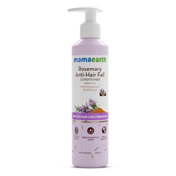 Mamaearth Rosemary Anti Hair Fall Conditioner With Rosemary & Methi Dana For Hair Loss & Breakage - 250 Ml | Up To 94% Stronger Hair Up To 93% Less Hair Fall For Men & Women, 1 Count - Fast Shipping to USA & Canada