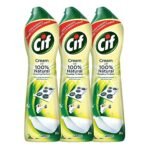 Cif Lemon Surface Cleaner Cream for Kitchen & Bathroom |100% Dirt & Grease Removal With Natural Cleaning Particle For Shiny Surface | Imported |3x500 ml, Yellow - Fast Shipping to USA & Canada - Image 2
