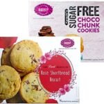 Karachi Bakery Sugar Free Choco Chunk & Rose Short Bread Biscuit 250g.(Pack of 2) - Fast Shipping to USA & Canada
