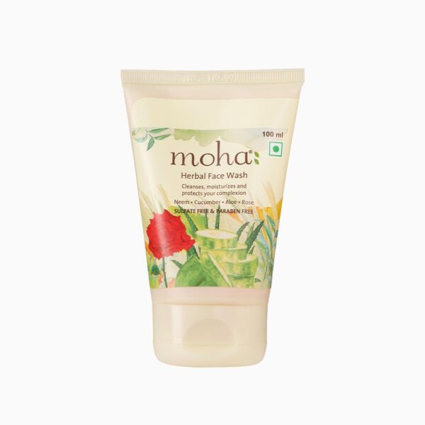 moha: Herbal Face Wash With Goodness Of Neem, Aloevera, Cucumber, Rose & Yashtimadhu for Healthy, Soft & Glowing for all age groups -100 ml (Pack of 1) - Fast Shipping to USA & Canada