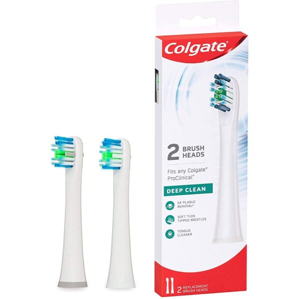 Colgate ProClinical 150 Battery Powered Electric Toothbrush Refills for adults - 2 Pieces - Fast Shipping to USA & Canada
