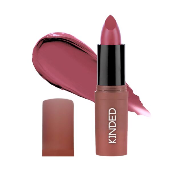 KINDED Satin Saga Lipstick Vitamin E Enriched Creamy Satin Finish Bullet Lipstick Weightless Creme Long Lasting Glossy Lip Colour for Girls Women ? Satin Finish (Berry Plum, 3.8 gm) - Fast Shipping to USA & Canada