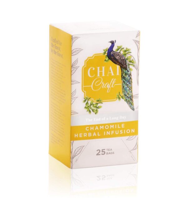 Chai Craft Chamomile Herbal Infusion teabags (25 teabags) I Subtle and flowery Herbal Infusion tea I Helps in good sleep & stress management - Fast Shipping to USA & Canada