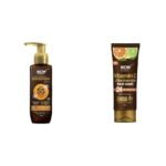 WOW Skin Science Sunscreen For All Skin Types Spf 55 Pa+++ Matte Look Ultra Light & Brightening Vitamin C Face Wash Combo, Pack Of 1 - Fast Shipping to USA & Canada