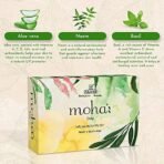 Moha: Herbal Soap A Natural Face & Body Cleanser! With Goodness Of Aloe Vera Gel, Basil & Neem Used As Bathing Soap, Face & Body Soap, Unisex Bathing Bar - 100Gm Each (Pack Of 6) - Fast Shipping to USA & Canada - Image 5