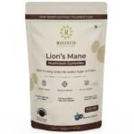 Rooted Actives Certified Organic Lions Mane Mushroom Extract Gummies | Memory, Focus, Brain Powder & Nerve Health | Usda Organic, No Sugar, Blueberry Flavor | Lions Mane Powder - Fast Shipping to USA