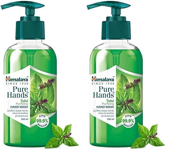 Himalaya Pure Hands Purifying Tulsi Hand Wash Pump 250 ml (Pack of 2) - Fast Shipping to USA & Canada