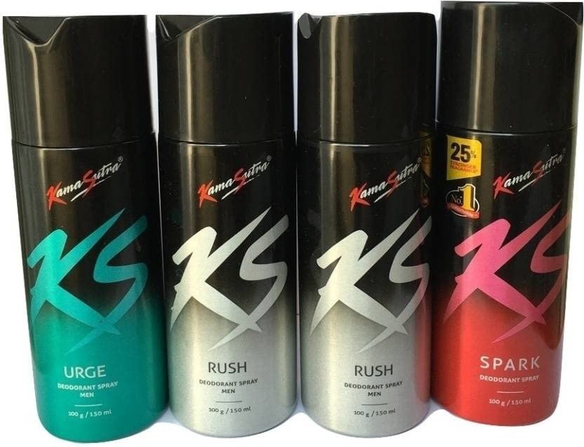 51IjrgcnYL.jpg Kamasutra KS 1 URGE AND 2 RUSH 1 SPARK Set OF 4 Deodorant -Unisex 750 ml - Fast Shipping to USA & Canada - Image 1