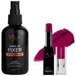 MILA Beaute Makeup Fixer |Makeup Setting Spray | Dermatalogically Tested 75ml Pro Matte Lipstick | Creamy Matte Lipstick | Shade - Madhubala, 4.2g - Fast Shipping to USA & Canada