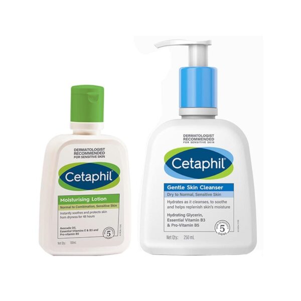 Cetaphil Moisturizing Lotion, 100 ml and Gentle Skin Cleanser for Dry skin, 250 ml - Fast Shipping to USA & Canada