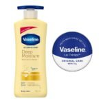 Vaseline Lip Tin 17g & Intensive Care Deep Moisture Body Lotion 400 ml - Fast Shipping to USA & Canada