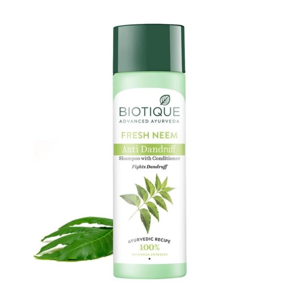 Biotique Fresh Neem Anti Dandruff Shampoo and Conditioner | Controls Dandruff | Eliminates Dryness, Flaking, and Itching | Hair Looks Fresh and Lustrous |Suitable for All Skin Types | 190ml - Fast Shipping to USA & Canada