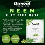 Deewal Premium Neem Clay Face Mask | 100% Vegan & Natural | Purifies & Nourishes | Antibacterial & Anti-Acne Face Mask | Hydrating & Detoxifying Clay Pack | Deep Cleansing for Clear & Glowing Skin | For All Skin Types - Fast Shipping to USA & Canada - Image 3