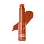 Mila Beaute Creamy Comfort Matte Long-Lasting Lipstick for Women | Highly Pigmented & Hydrating Lipstick with Jojoba | Single Swipe Application | Suitable for Indian Skin Tones - RUSTY BROWN - Fast Shipping to USA & Canada