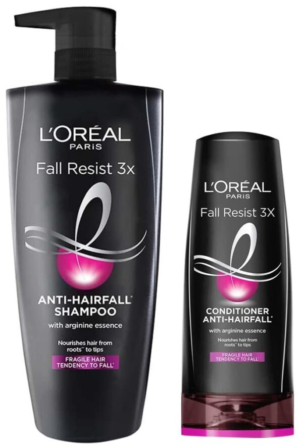 L'Oreal Paris Fall Resist 3X Anti-Hairfall Shampoo, 640ml (With 10% Extra) And L'Oreal Paris Fall Resist 3X Anti-Hairfall Conditioner, 175ml (With 10% Extra) - Fast Shipping to USA & Canada