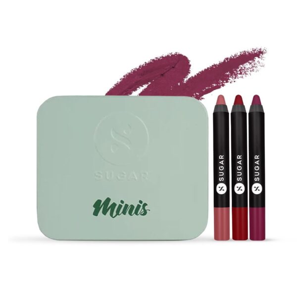 SUGAR Cosmetics Matte as Hell Lip Crayon Set (Pack of 3) | Lasts upto 8hrs | Water Resistent Lipstick for Women | Nude Shades - Fast Shipping to USA & Canada