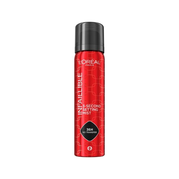 L'Oreal Paris Infaillible 3-Second Setting Mist, Transfer-proof & Waterproof Setting Spray, Quick drying, 75ml - Fast Shipping to USA & Canada