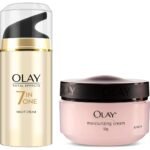 Olay Night Cream Total Effects 7 in 1, Anti-Ageing Moisturiser, 50g & Olay Moisturising Cream, 50g - Fast Shipping to USA & Canada