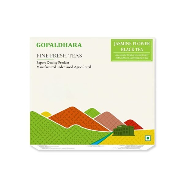 Gopaldhara Darjeeling Tea Jasmine Flower Black Tea 125g Paper Box - (Premium Series) From The Gopaldhara Tea Estate Highest Elevation 7000 Feet - Fast Shipping to USA & Canada