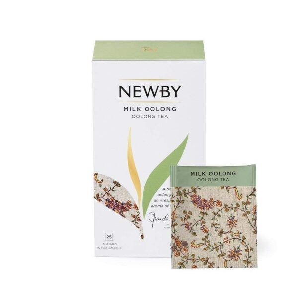Newby Oolong Tea Bags with Milk Flavouring | 25 pieces | Semi-Fermented Leaves | 50 Grams - Fast Shipping to USA & Canada
