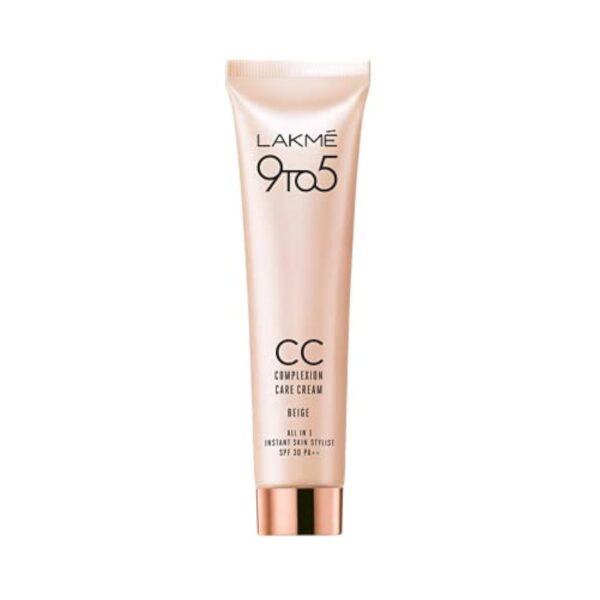 LAKME 9 To 5 Cc Full Coverage Natural Cream For All Skin Types Beige, 20G, Pack Of 1 - Fast Shipping to USA & Canada