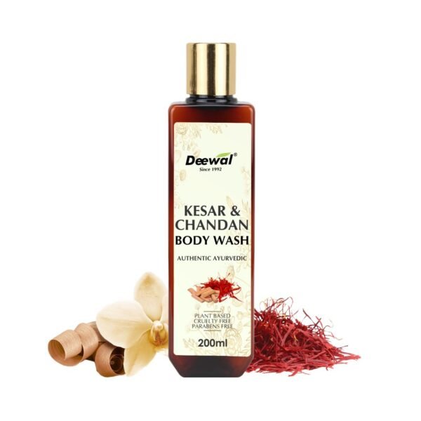 Deewal Kesar & Chandan Body Wash - Nourishing & Rejuvenating Cleanser for Glowing Skin | Natural Skincare Formula | Hydrates & Brightens | 200ml - Fast Shipping to USA & Canada