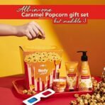 Plum BodyLovin' Caramel Popcorn & Chill Gift Set | Body Wash, Hand Cream & Scented Candle | Warm Caramel Fragrance | Birthday, Anniversary, Valentine Gift for Girlfriend Wife | Unique Popcorn Tub Kit - Fast Shipping to USA & Canada - Image 3