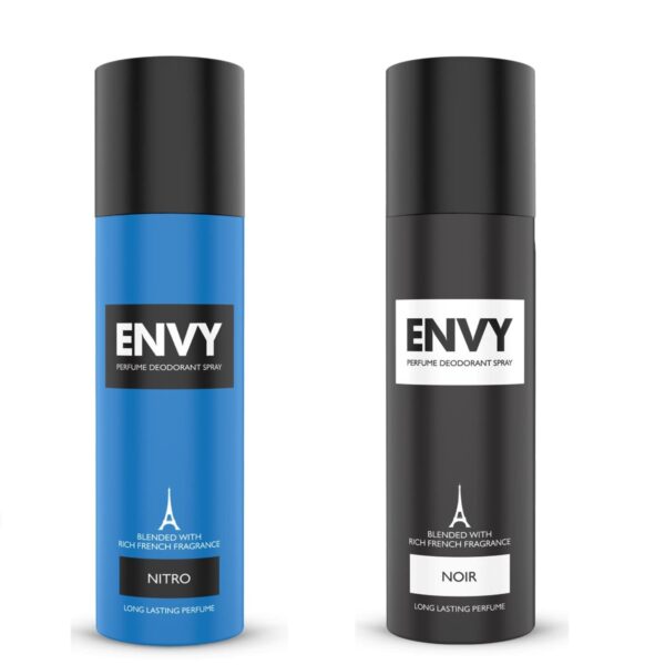 ENVY Nitro & Noir Deodorant - 120ML Each (Combo Pack of 2) | Long Lasting Deodorant Combo Set for Me - Fast Shipping to USA & Canada
