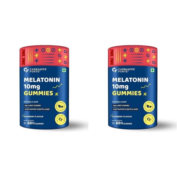 Carbamide Forte Melatonin 10mg Gummies for Better Sleep | Sleep Supplement - 60 Veg Gummies (Pack of 2) - Fast Shipping to USA