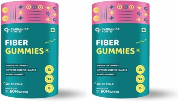 Carbamide Forte Fiber Gummies | Daily Fiber Supplement Gummies Supports Healthy Digestion & Supports Blood Sugar Management | Prebiotic Dietary Fiber Supplement | 60 Veg Apple Flavoured Gummies - Fast Shipping to USA