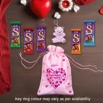 Cadbury Dairy Milk Silk Special Assorted Valentine's Chocolates Potli Gift Pack with Teddy keychain, 232 g - Fast Shipping to USA & Canada - Image 3