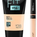 Maybelline New York Fit Me Concealer,15 Fair, 6.8Ml And New York Fit Me Matte+Poreless Liquid Foundation Medium Coverage For Oily Skin Tube, 128 Warm Nude, 18Ml, Pack Of 1 - Fast Shipping to USA & Canada