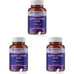 Carbamide Forte Alpha Lipoic Acid 300mg Capsules with Vitamin B12 & Lycopene | Stabilized form used for Max Absorption - 60 Veg Capsules (Pack of 3) - Fast Shipping to USA