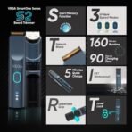 Vega SmartOne S2 Trimmer for Men with 160 mins Runtime, Battery Powered, IPX7 Waterproof & 40 Length Settings, 3 Unique Speed Modes, Rubber Grip, Travel Lock, Travel Friendly, (VHTH-31) - Fast Shipping to USA & Canada - Image 3
