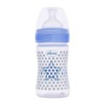 Chicco Well-Being Baby Feeding Bottle, 150ml, 0+ Months | Advanced Anti-Colic Nipple | Soft Silicon Teat | Wide Neck, Anti-Drip Bottle |BPA Free (Blue) - Fast Shipping to USA & Canada