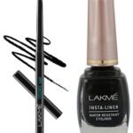 LAKME Eyeconic Black Kajal, Matte Kohl Liner In A Twist Up Pencil, 0.35 G & Lakme Insta Eye Liner, Black Semi_Matte Finish, Water Resistant, Long-Lasting, 9 Ml - Fast Shipping to USA & Canada