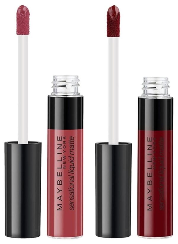 Maybelline Sensational Liquid Matte Lipstick, Soft Wine, 7 G And Sensational Liquid Matte Lipstick, Sensationally Me, 7 G - Fast Shipping to USA & Canada