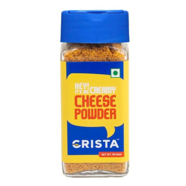 CRISTA Creamy Cheese Powder 50 gms| Popcorn seasoning powder | Cheese Powder for Popcorn, Pasta, Fries & Pizza