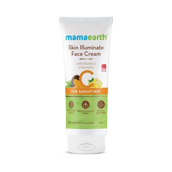 Mamaearth Skin Illuminate Face Cream, For Skin Brightening, With Vitamin C And Turmeric For Radiant Skin 80 G - Fast Shipping to USA & Canada
