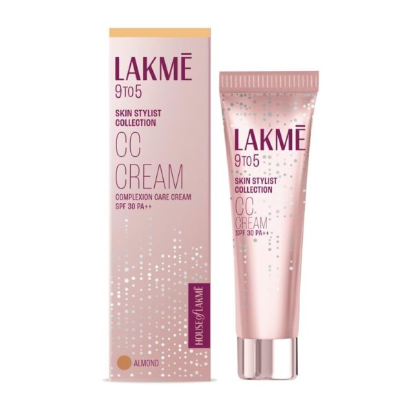 LAKME CC Cream with SPF30 PA++ - Almond |Enriched with 3% Niacinamide | Conceals Dark Spots| Brightens Skin |Lightweight Moisturizer + Foundation |30g - Fast Shipping to USA & Canada