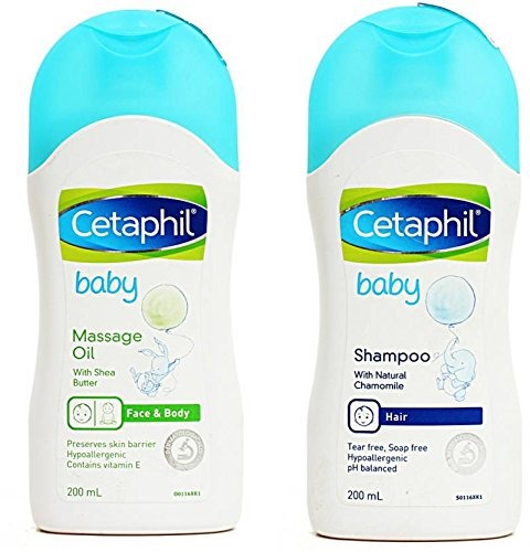 Cetaphil Baby Massage Oil & Baby Shampoo-200 Ml - Fast Shipping to USA & Canada