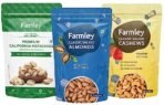 Farmley Dry Fruits Combos I 600g (3 x 200g) Farmley Salted Roasted Cashews | California Roasted Salted Pistachios | Classic Salted Roasted Almonds | Rich in Protein | Crunchy & Delicious - Fast Shipping to USA & Canada - Image 2
