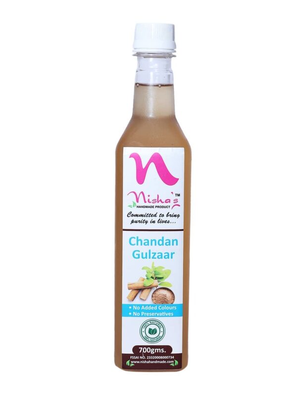 Nisha's Handmade Products Chandan Gulzaar Sharbat (700Gm) (Light Brown) | Sarbat for Summer | Replace your Cold Drink | Pure, Natural and Organic | Special No Preservative with Refreshing Sandal - Fast Shipping to USA & Canada
