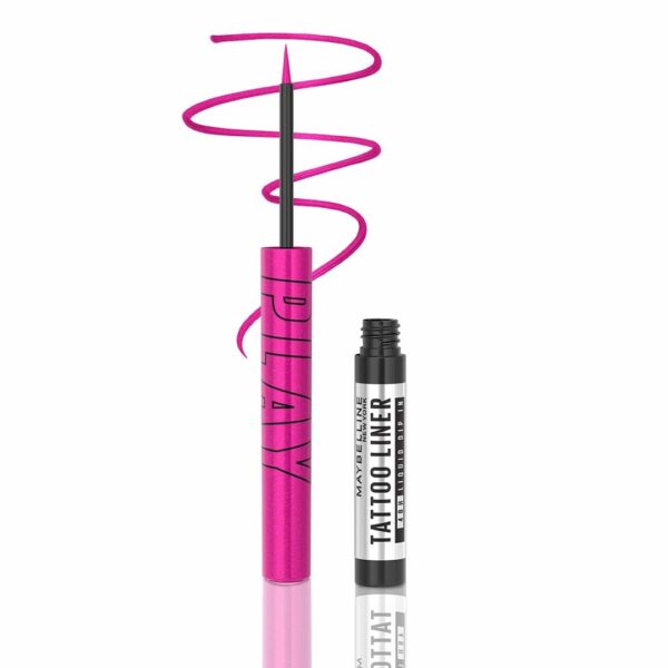 Maybelline New York Tattoo Play Pink Liquid Eyeliner - Punch, Upto 48 Hours Bold Color, Water-proof Eyeliner & Smudge-proof. Maybelline High-impact Color Liner, Vegan Formula | 2.1ml - Fast Shipping to USA & Canada
