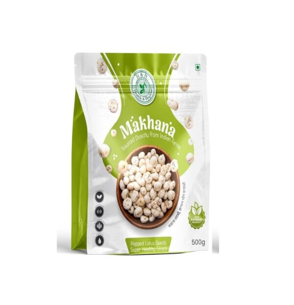 H&H HEALTH & HYGIENE Makhana, Fresh Fox Nuts Healthy Munching - Plain Phool Makhana Snacks Pure Phool Makhana - Fresh Fox Nuts Snack Fresh Fox Nuts (Phool Makhana) (500gm)