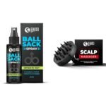 Beardo Ball Sack Spray For Men, 50ml | Intimate Care Spray for Fresh, Clean and Dry Balls | Intimat,Beardo Scalp Massager for Hair with Removable Handle | Soft Silicone Bristles for Dry Massage, Oil - Fast Shipping to USA & Canada