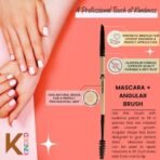 KINDED Mascara Spoolie and Angular Eyebrow Double Sided 2 in 1 Makeup Brush Professional Series for Lashes Curling with Smooth Soft Synthetic Bristles Anti Rust Aluminium Ferrule Wooden Handle Grip - Fast Shipping to USA & Canada - Image 4