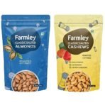 Farmley Classic Salted Roasted Cashews 200g & Roasted Almonds 200g Dry Fruits Combo Pack - Fast Shipping to USA & Canada - Image 2